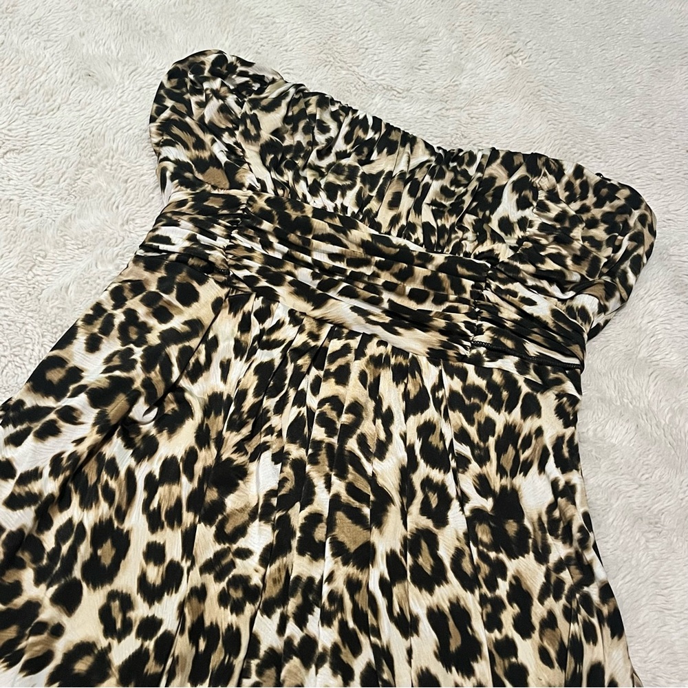 Mystic Leopard Print Strapless Dress